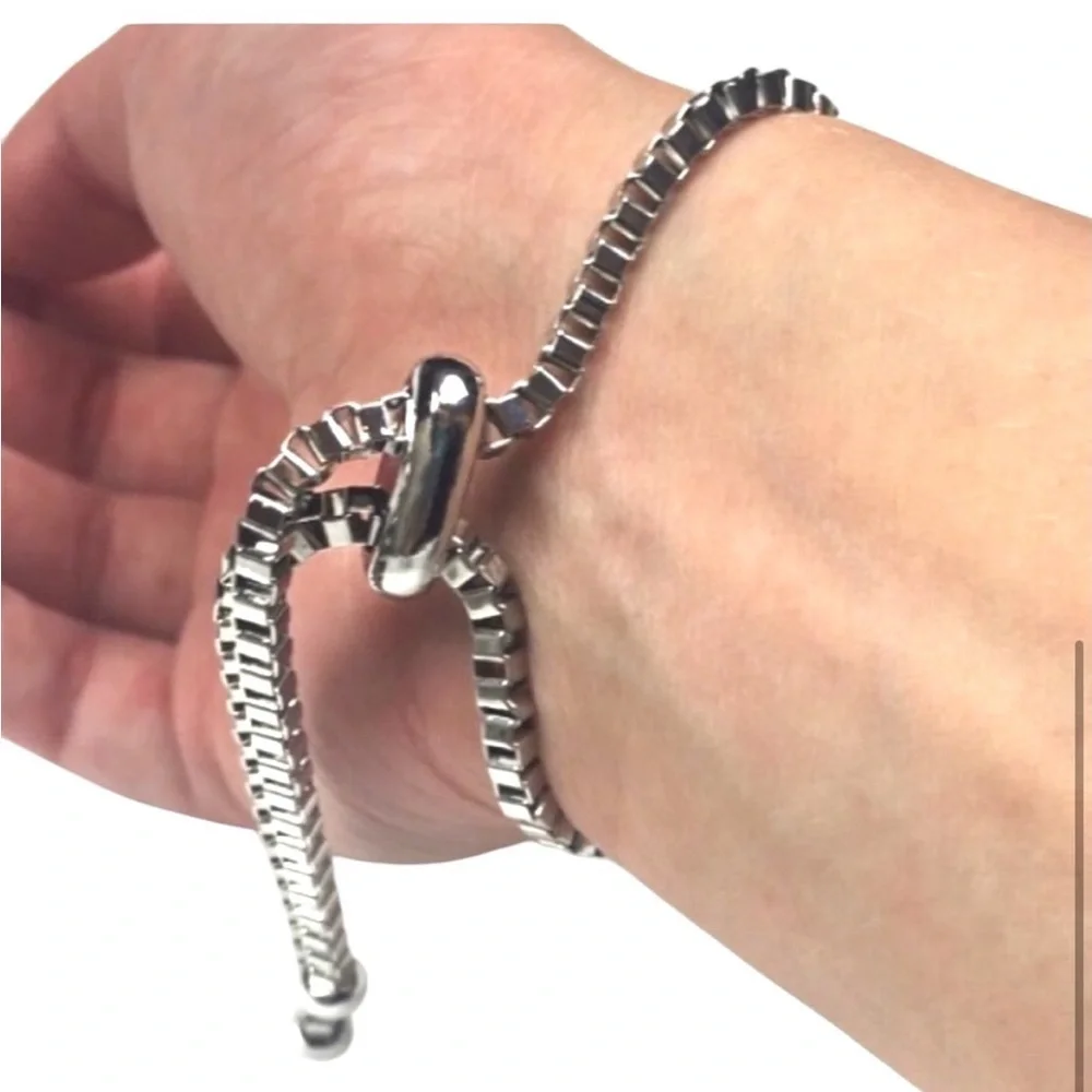 Silver Adjustable Bracelet - One Size - NEW